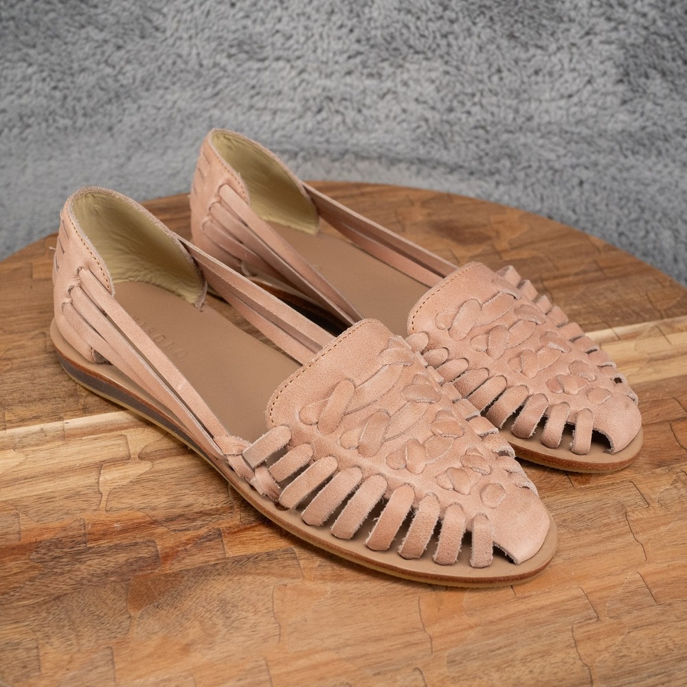 Nisolo Z1724* Womens Desert Rose Leather Huarache Strappy Flat Sandal Size 6 M